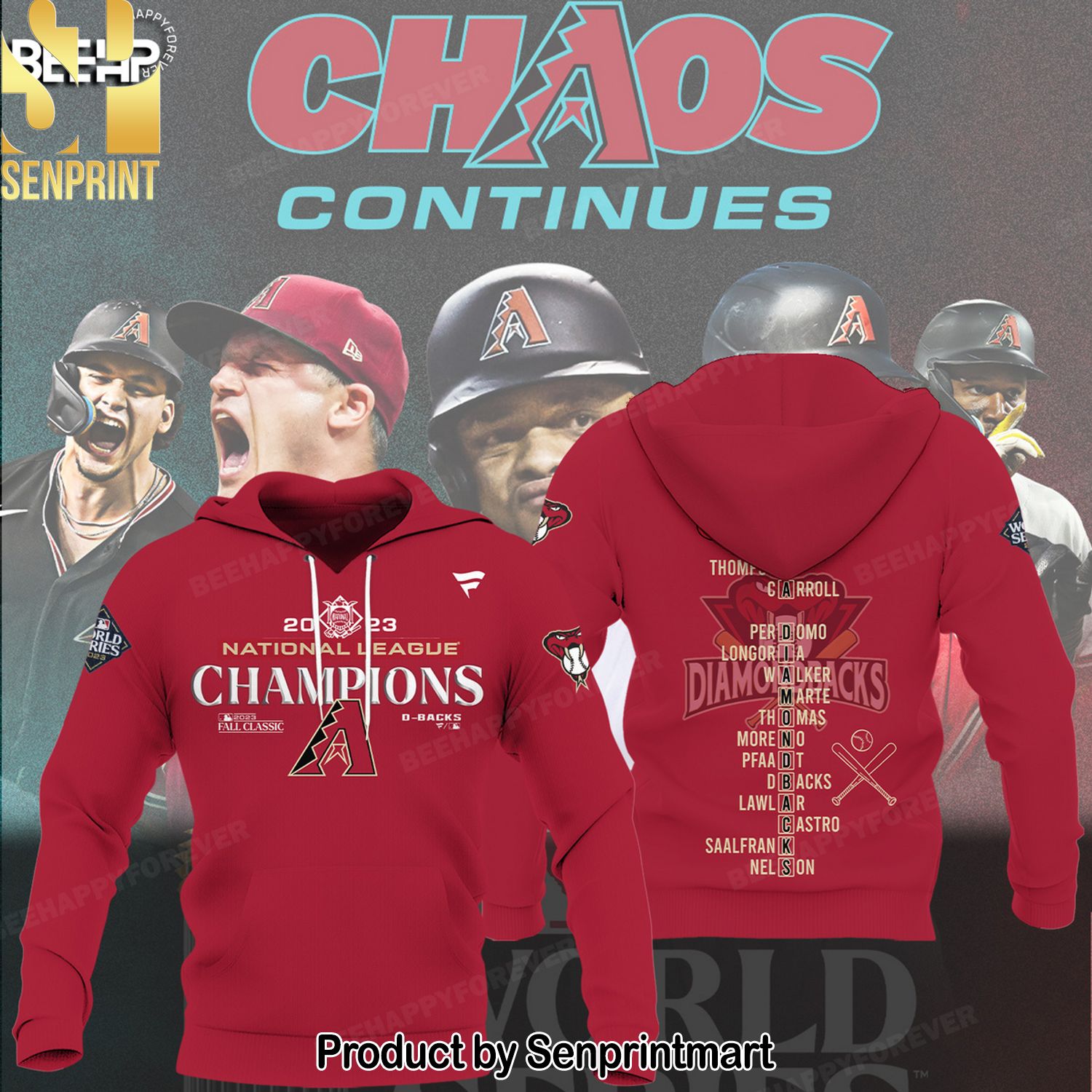 Arizona Diamondbacks National League Champions Full Print Shirt