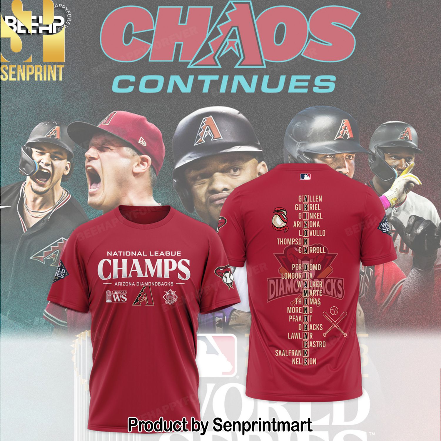 Arizona Diamondbacks National League Champions Unisex Full Printing Shirt