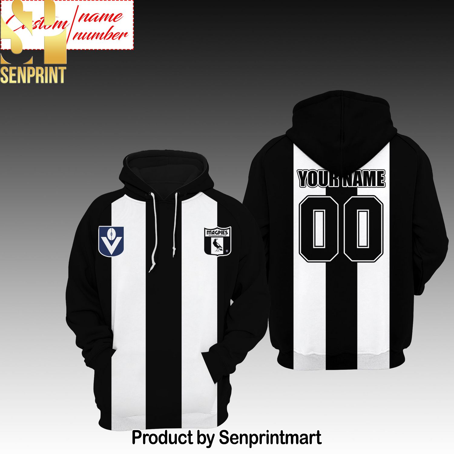 Collingwood Magpies AFL Personalized New Outfit Full Printed Shirt