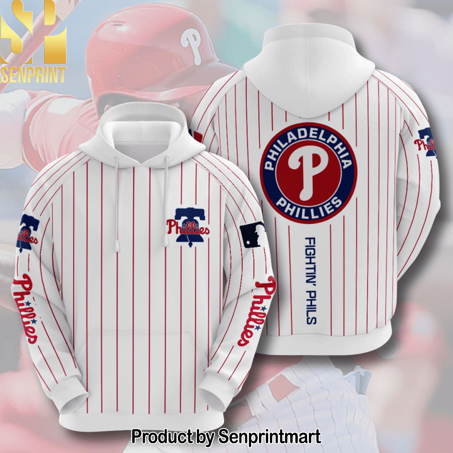 MLB Philadelphia Phillies 3D red line white Hot Outfit Shirt