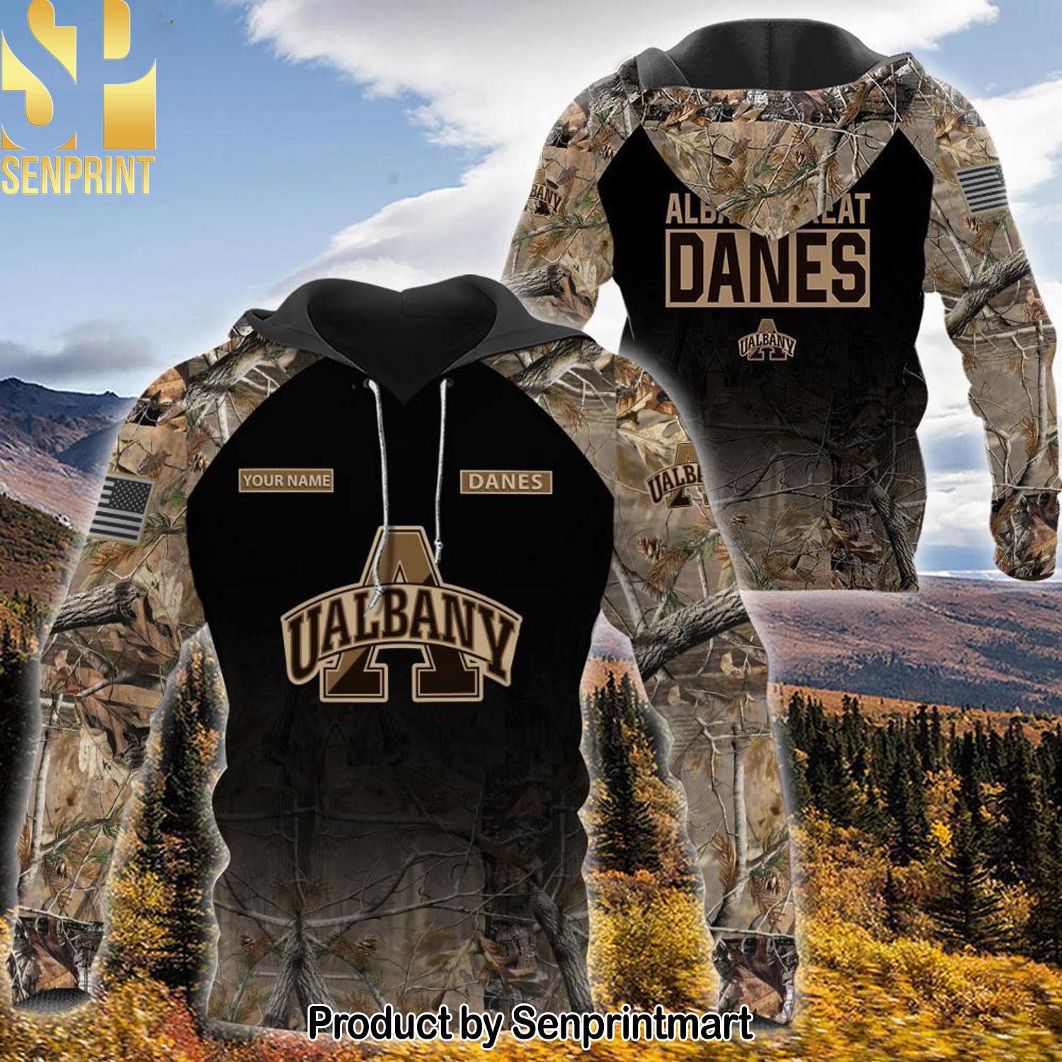 NCAA Albany Great Danes Personalized Your Hunting Camo Style New Type Shirt