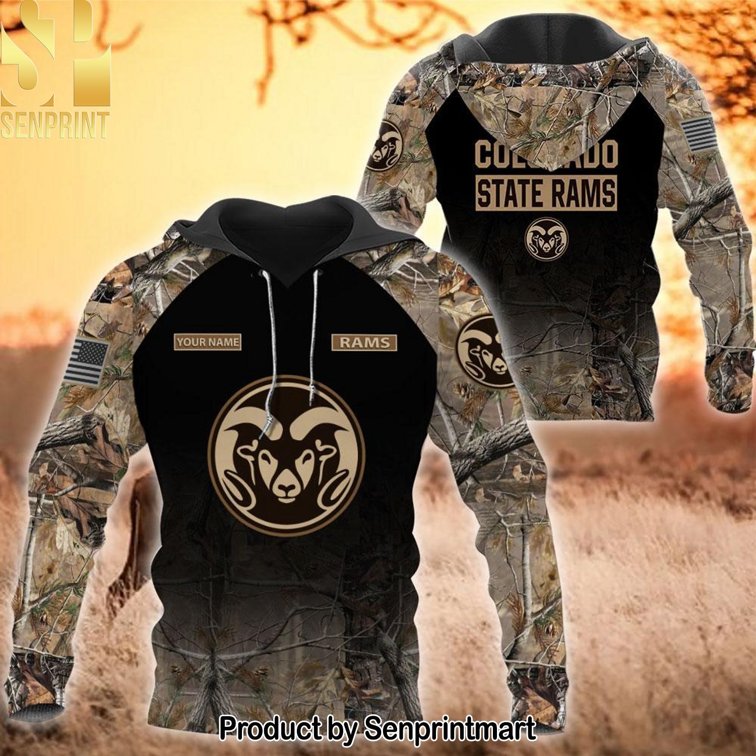 NCAA Colorado State Rams Personalized Your Hunting Camo Style Hot Outfit All Over Print Shirt