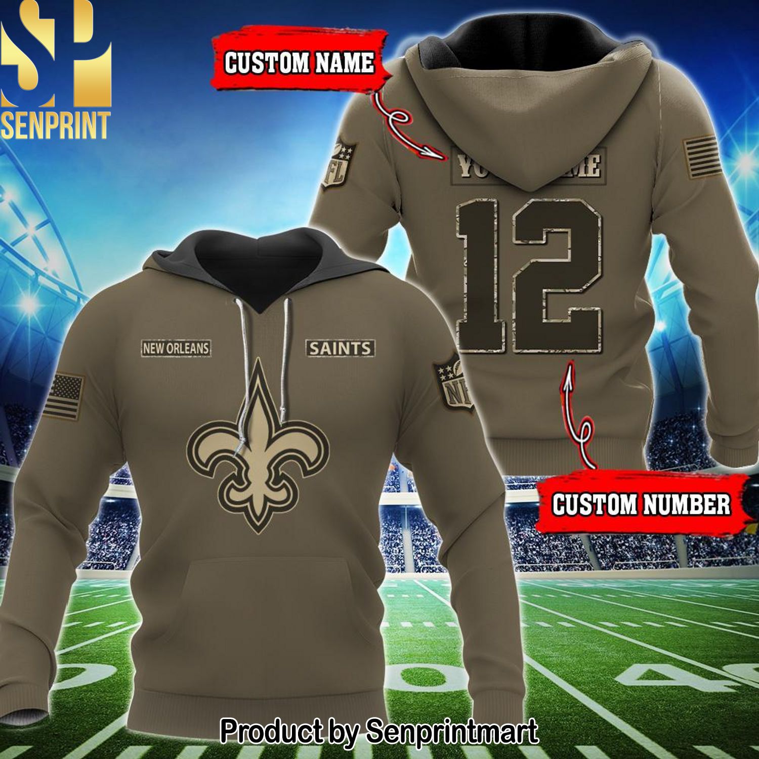 Personalized Your Name And Custom Number NFL New Orleans Saints Awesome Outfit Shirt