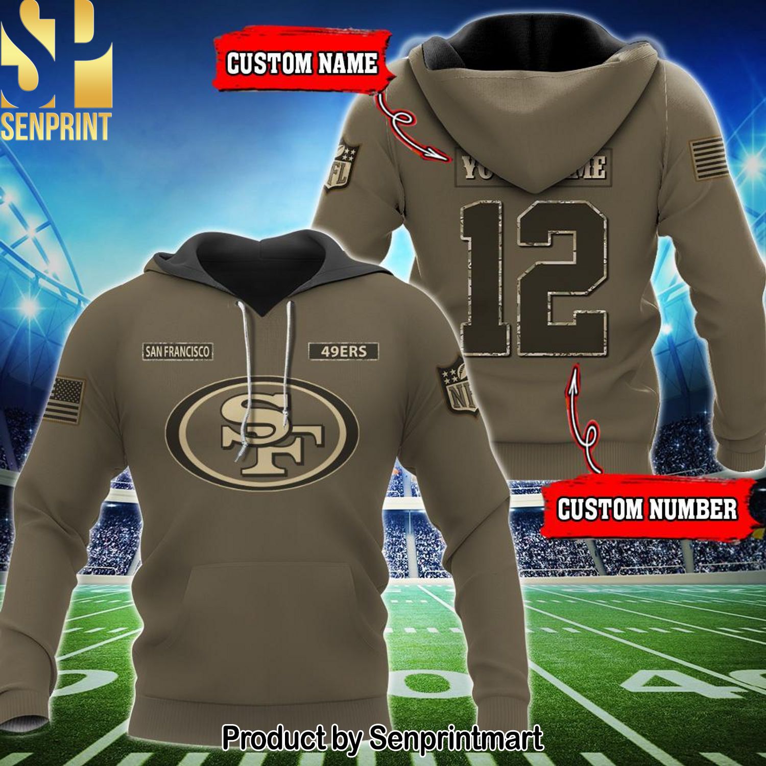 Personalized Your Name And Custom Number NFL San Francisco ers Hot Fashion 3D Shirt