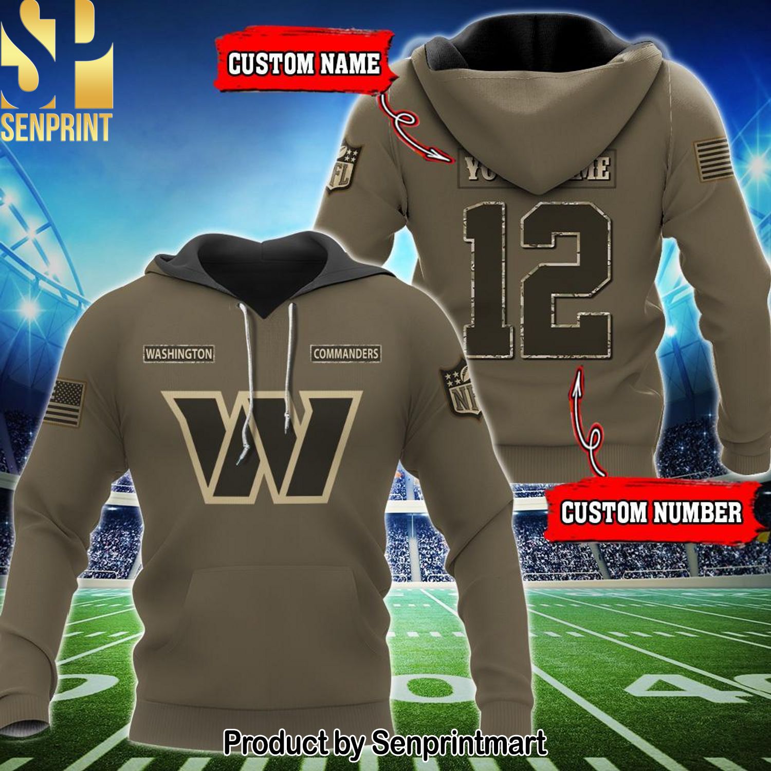 Personalized Your Name And Custom Number NFL Washington Commanders Hot Version All Over Printed Shirt