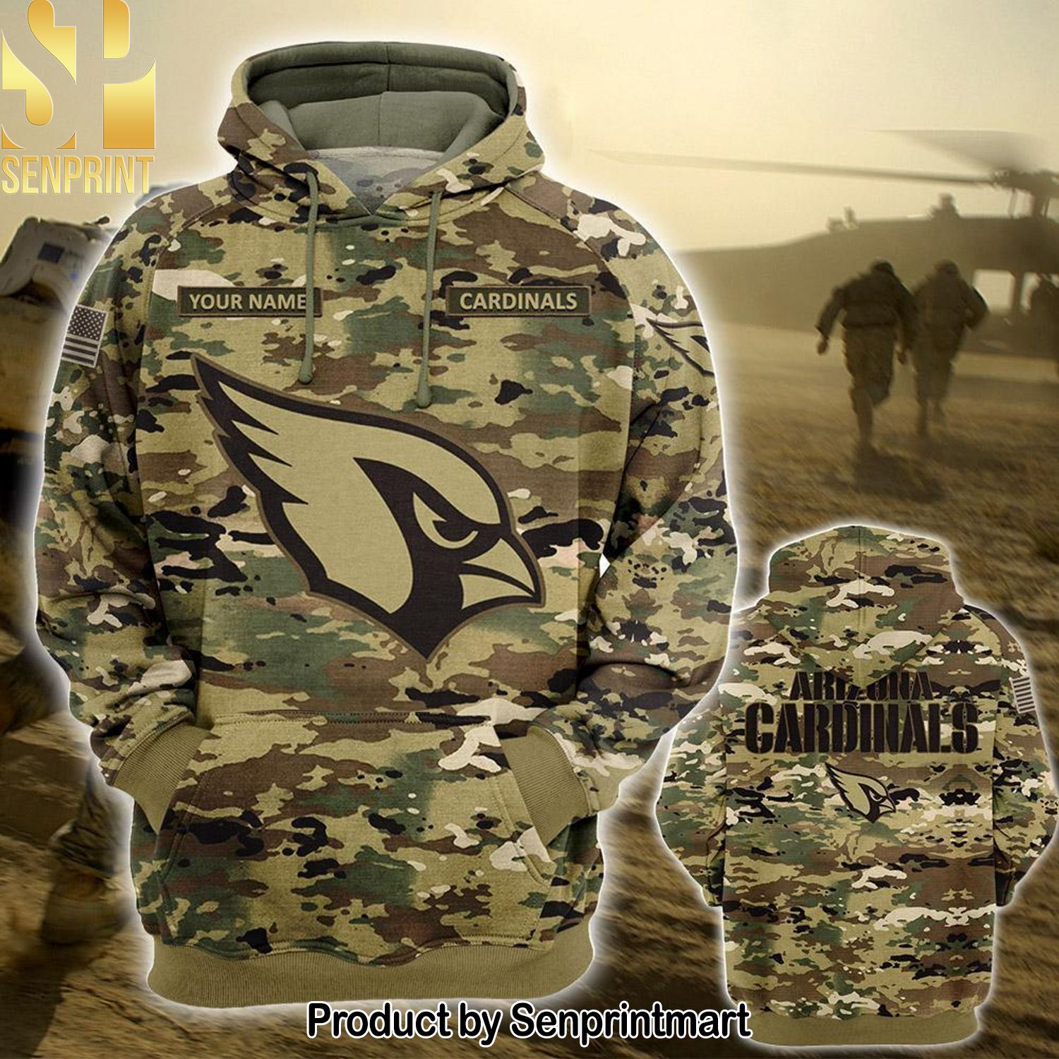 Personalized Your Name NFL Arizona Cardinals OCP Camouflage Hot Outfit All Over Print Shirt