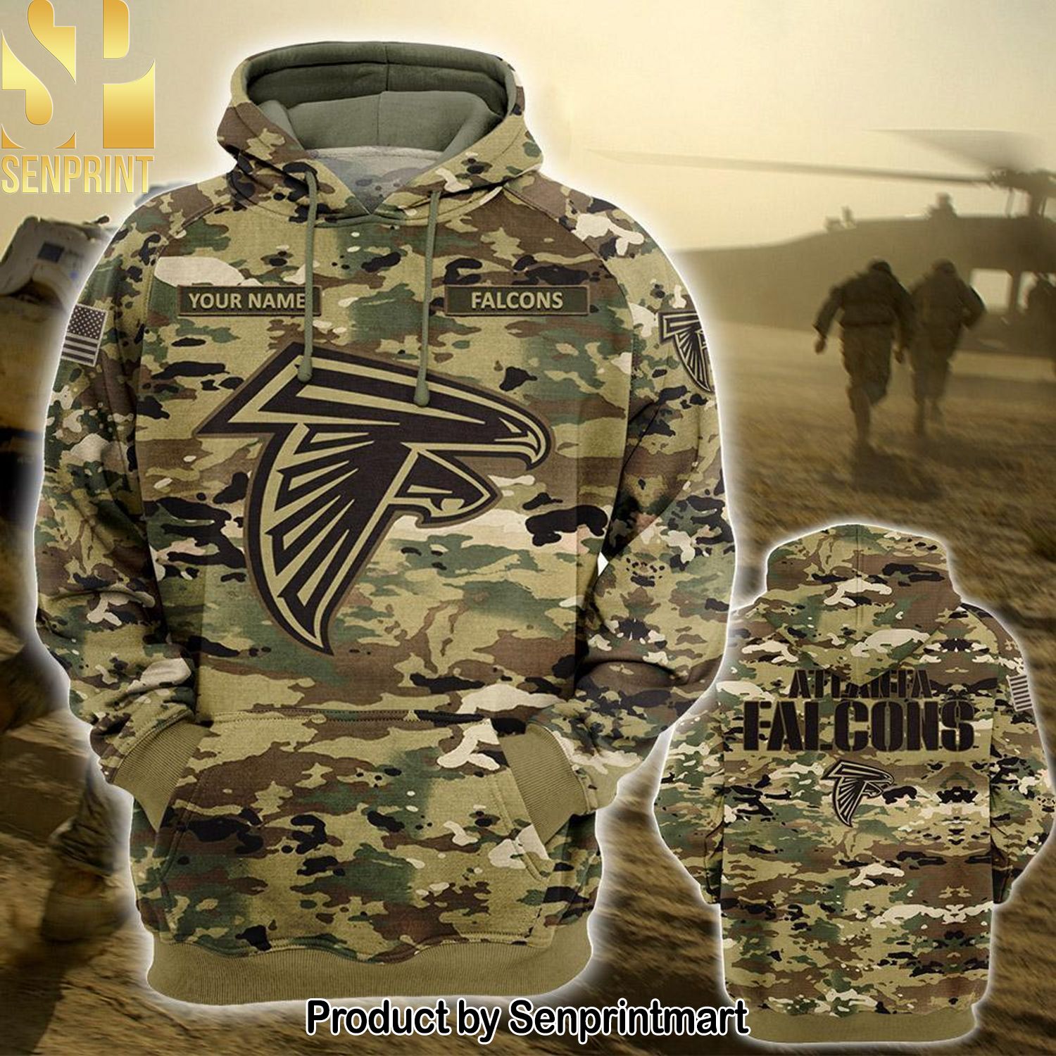 Personalized Your Name NFL Atlanta Falcons OCP Camouflage High Fashion Full Printing Shirt