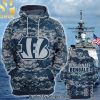Personalized Your Name NFL Cincinnati Bengals US Navy NWU Camouflage Full Printed Unisex Shirt