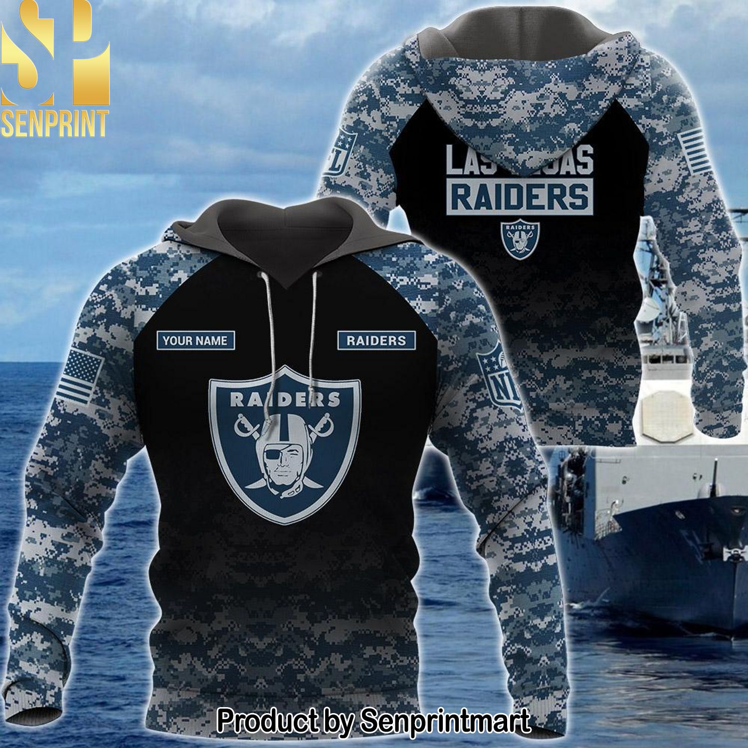 Personalized Your Name NFL Las Vegas Raiders US Navy NWU Camouflage New Style Shirt