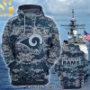 Personalized Your Name NFL Los Angeles Rams US Navy NWU Camouflage Unisex Full Printing Shirt