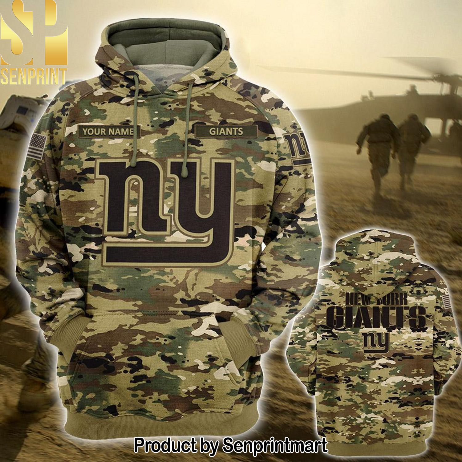 Personalized Your Name NFL New York Giants OCP Camouflage Hot Fashion Shirt
