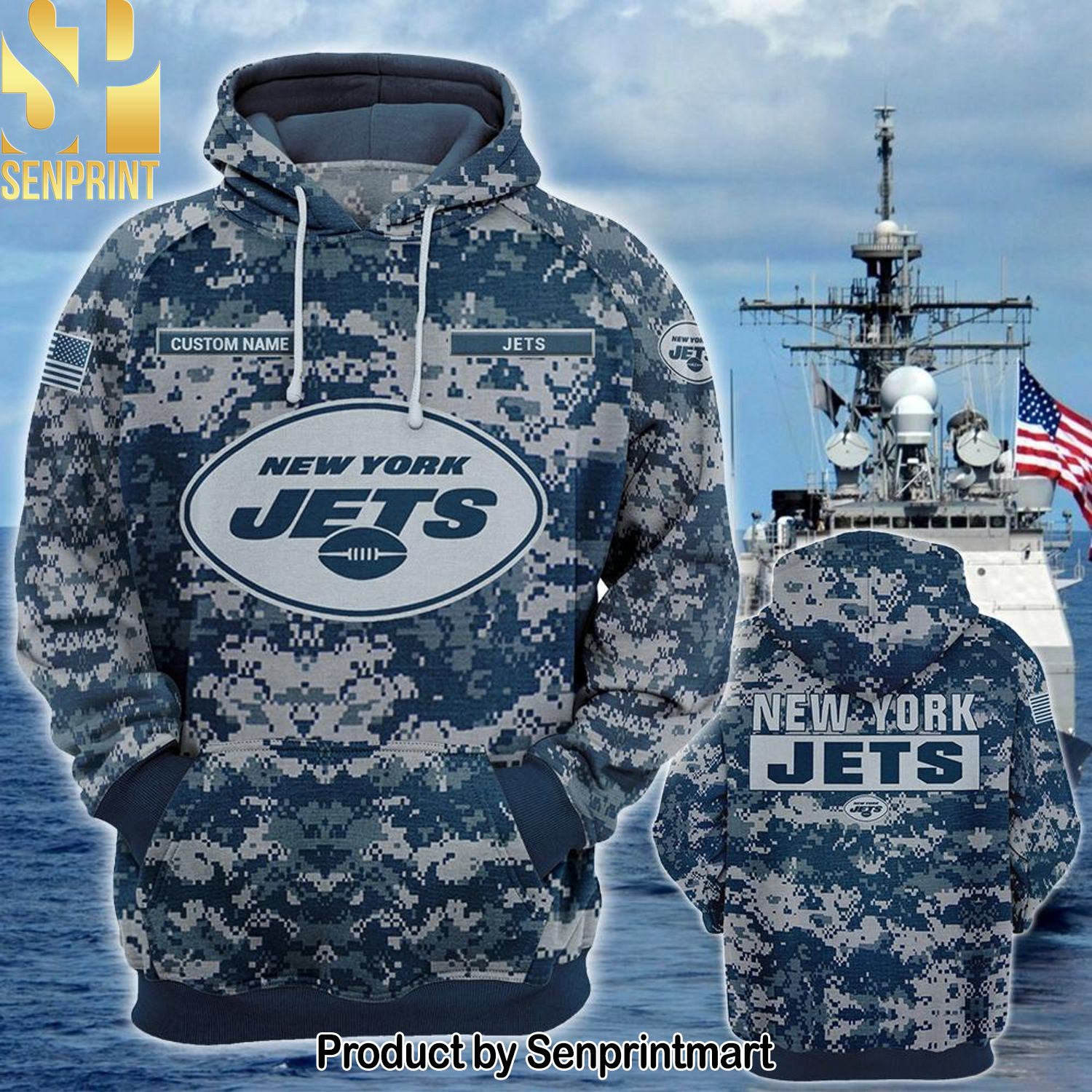 Personalized Your Name NFL New York Jets US Navy NWU Camouflage Best Outfit Shirt