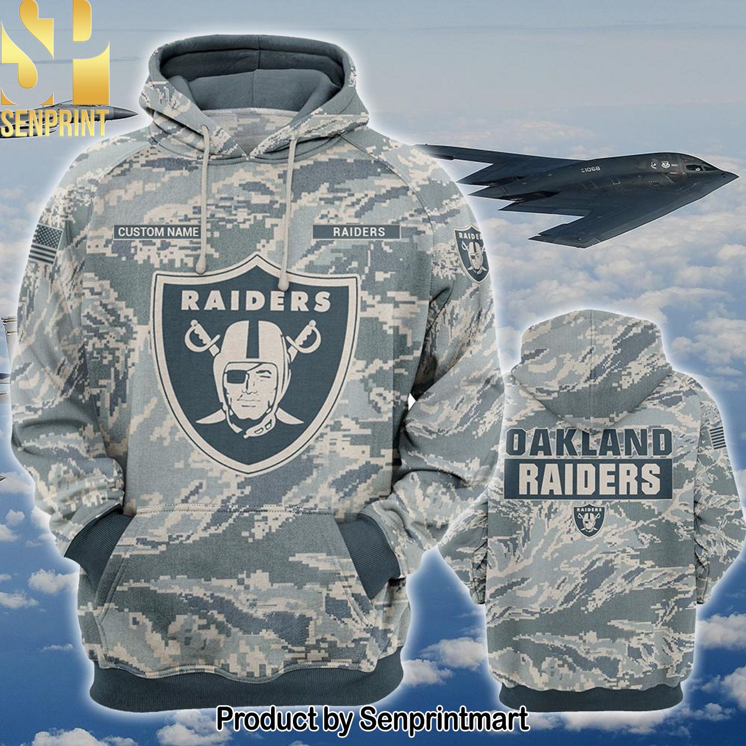 Personalized Your Name NFL Oakland Raiders US Air Force ABU Camouflage Hypebeast Fashion Shirt