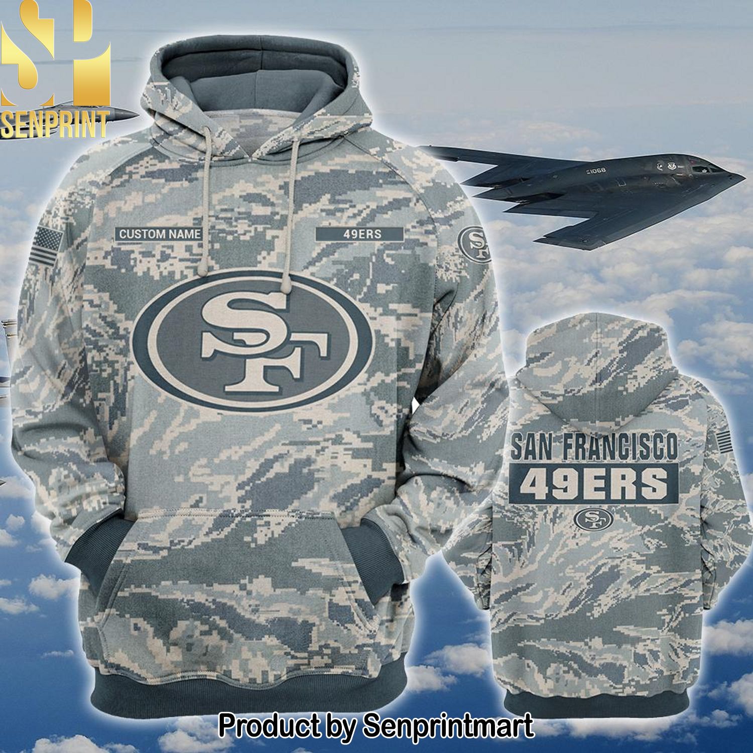 Personalized Your Name NFL San Francisco ers US Air Force ABU Camouflage Classic All Over Printed Shirt