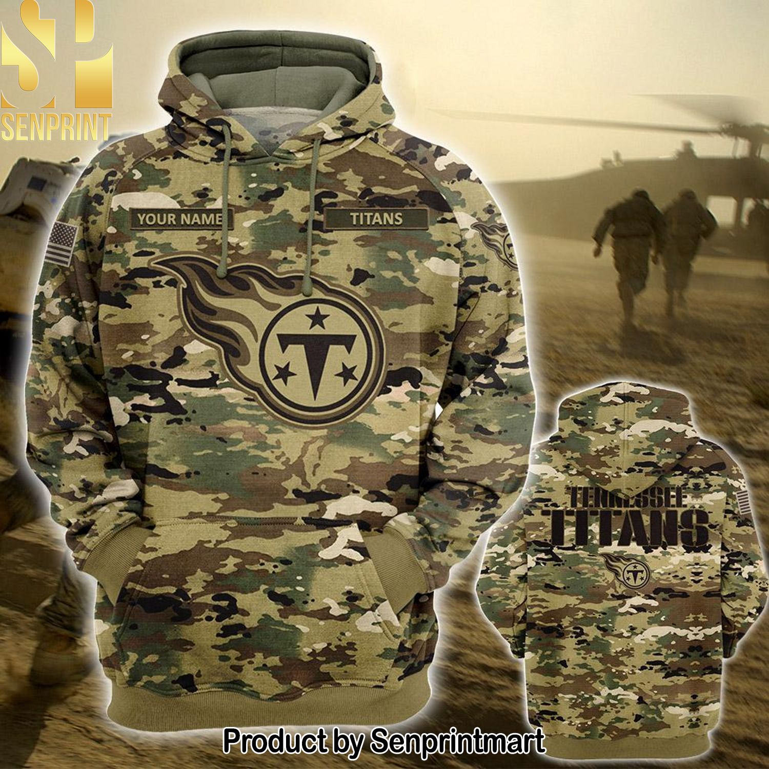 Personalized Your Name NFL Tennessee Titans OCP Camouflage 3D Full Printed Shirt