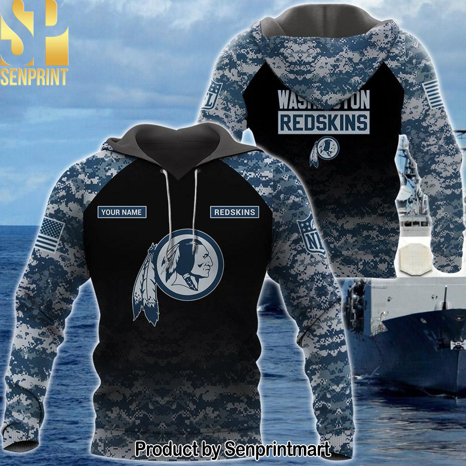 Personalized Your Name NFL Washington Redskins US Navy NWU Camouflage Amazing Outfit Shirt