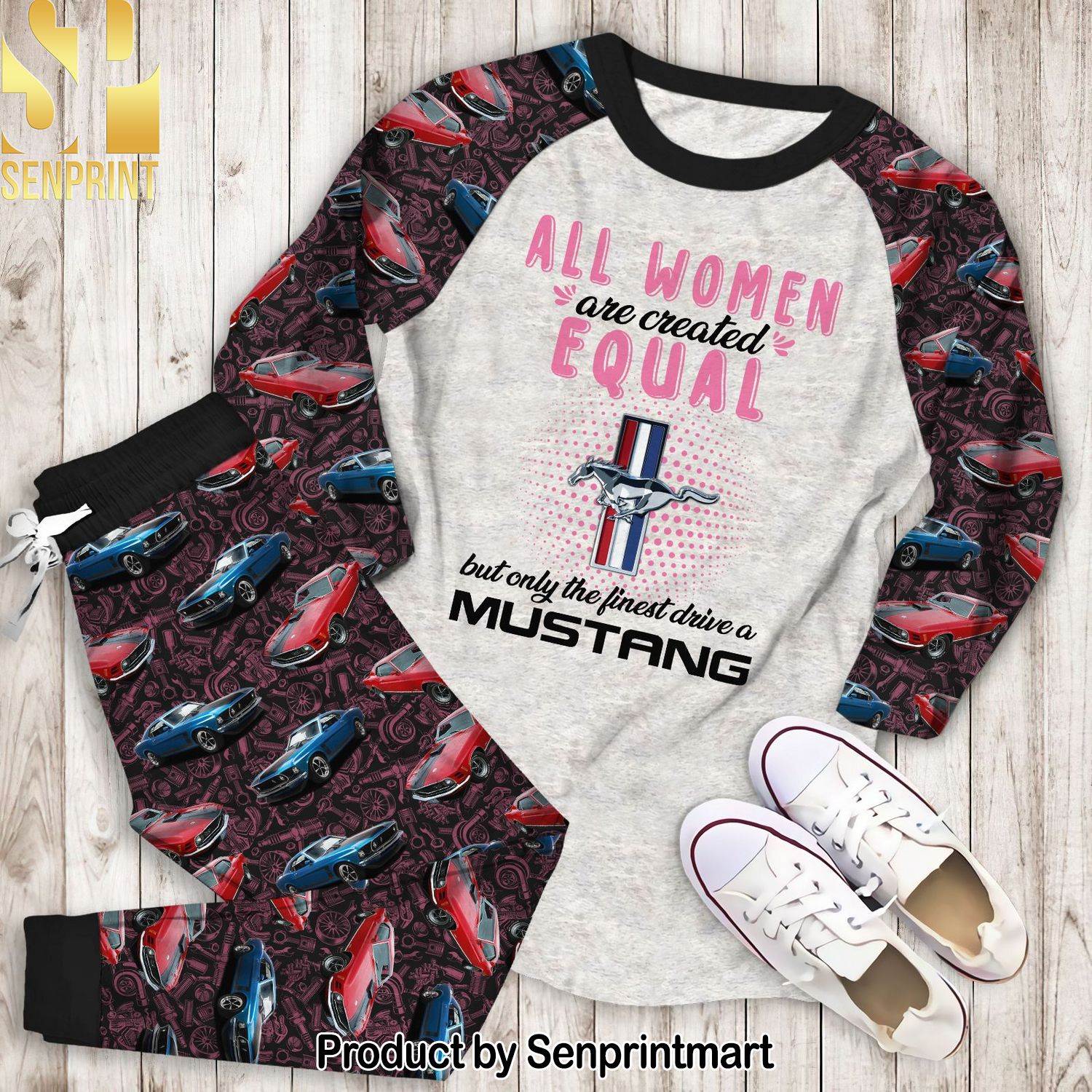 All Women Are Created Equal, But Only The Finest Drive A Mustang Full Print 3D Pajamas Set