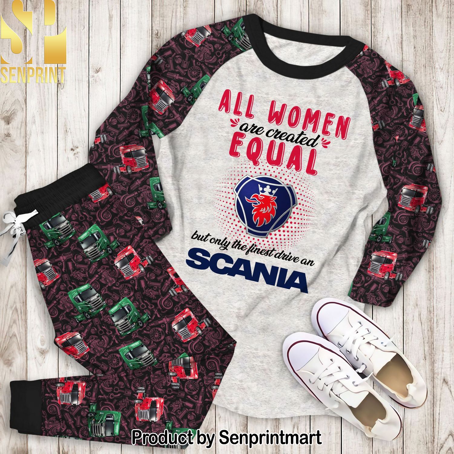 All Women Are Created Equal, But Only The Finest Drive A Scania Unisex All Over Printed Pajamas Set