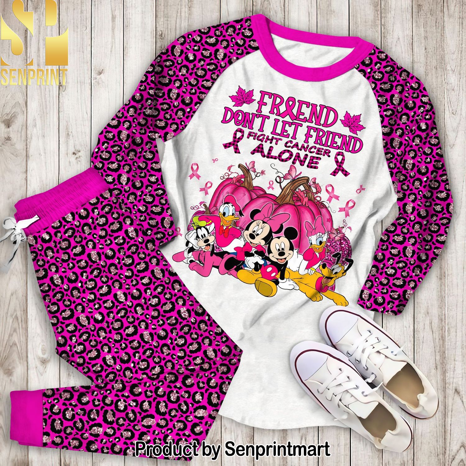 Friend Don’t Let Friend Fight Cancer Alone Pumkpin Disney V2 All Over Printed 3D Pajamas Set