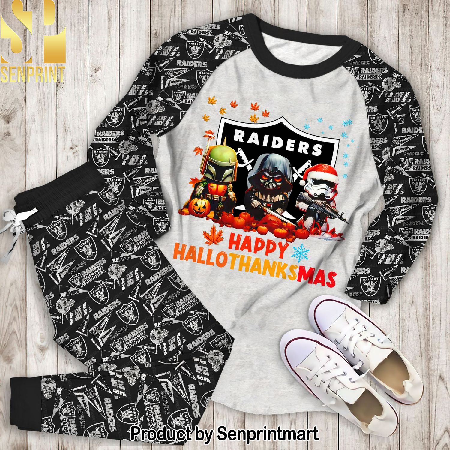 Happy Raiders Hallo Thanks Mas Full Printing Classic Pajamas Set