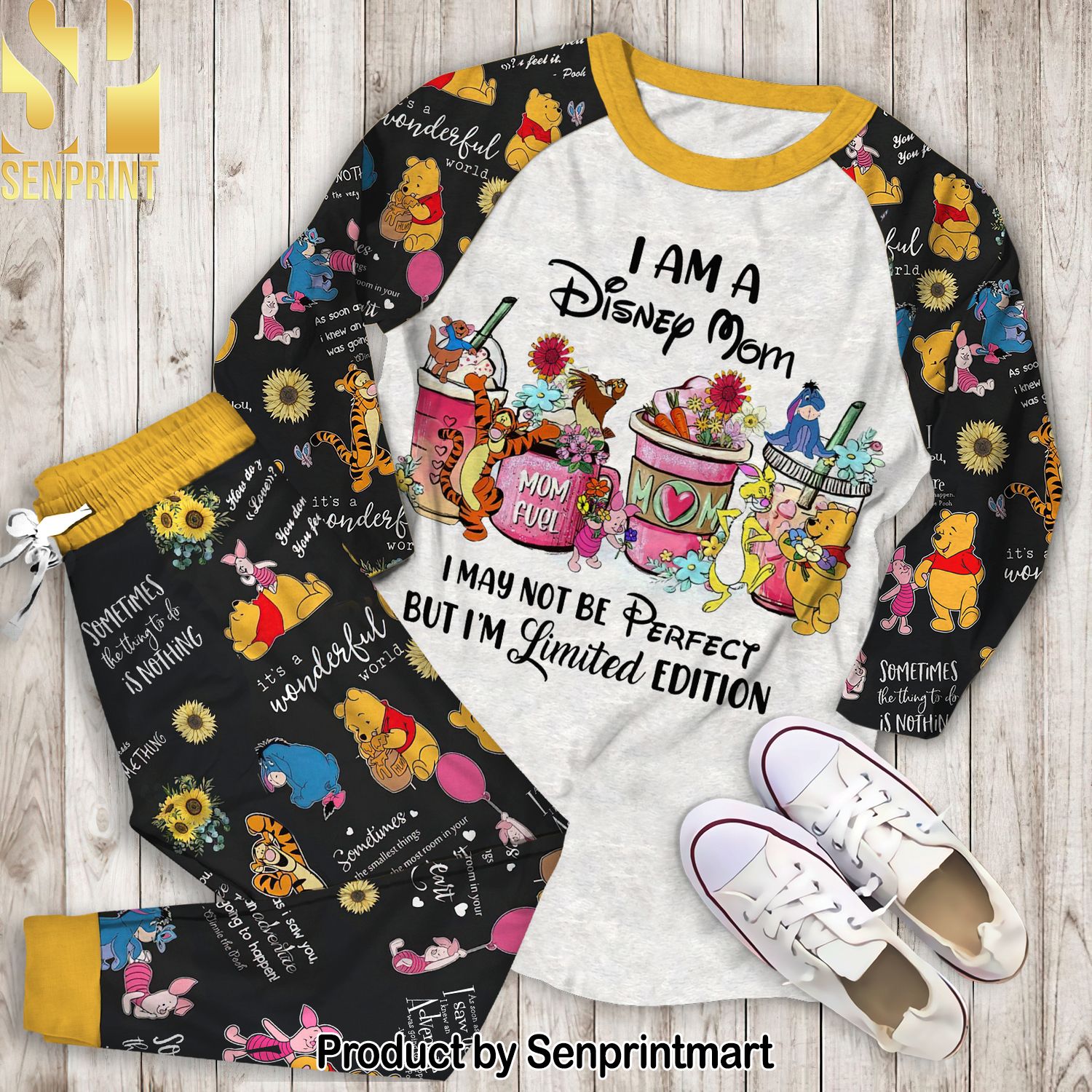 I am a disney Mom Winnie-the-Pooh Classic Full Print Pajamas Set