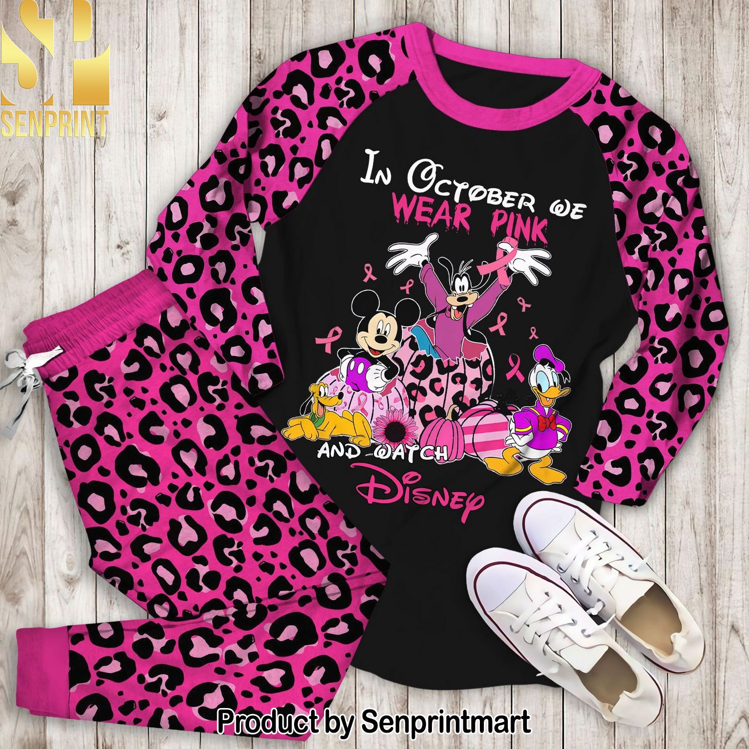 In October We Wear Pink Disney Classic Full Print Pajamas Set