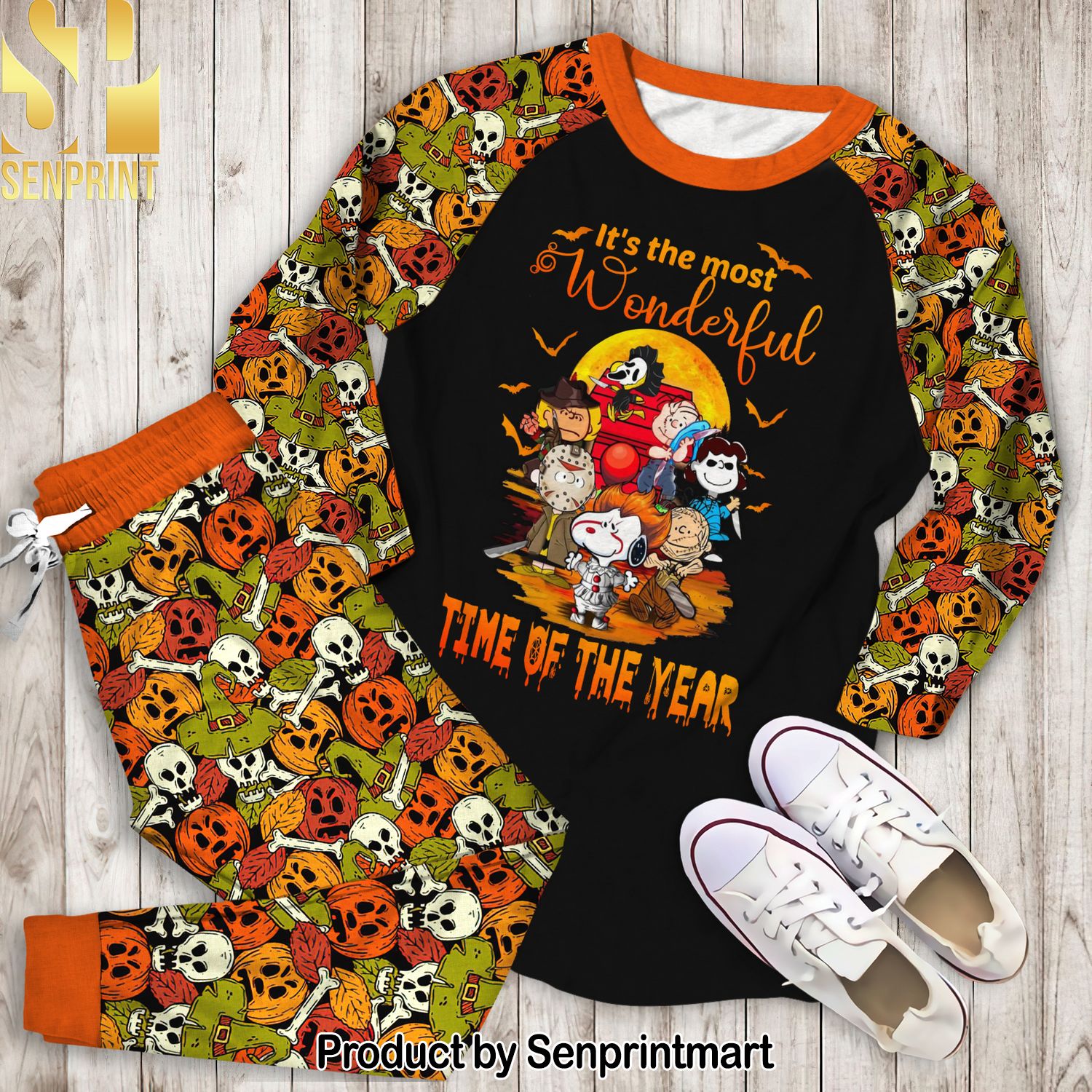 It’s the most wonderful time of the year Peanuts Classic Full Printed Pajamas Set