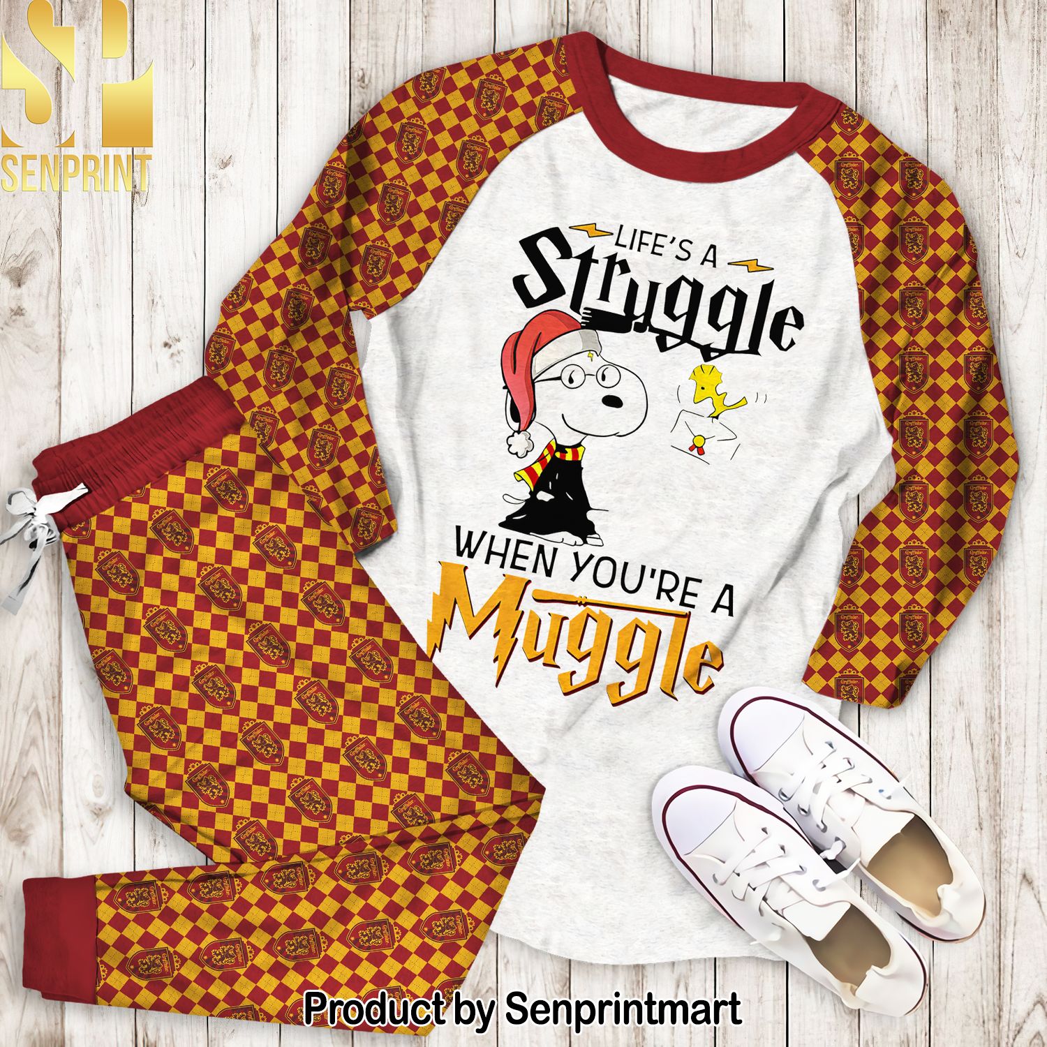 Life’s A Struggle When You’Re A Muggle Snoopy Peanut Harry Potter Full Print 3D Pajamas Set