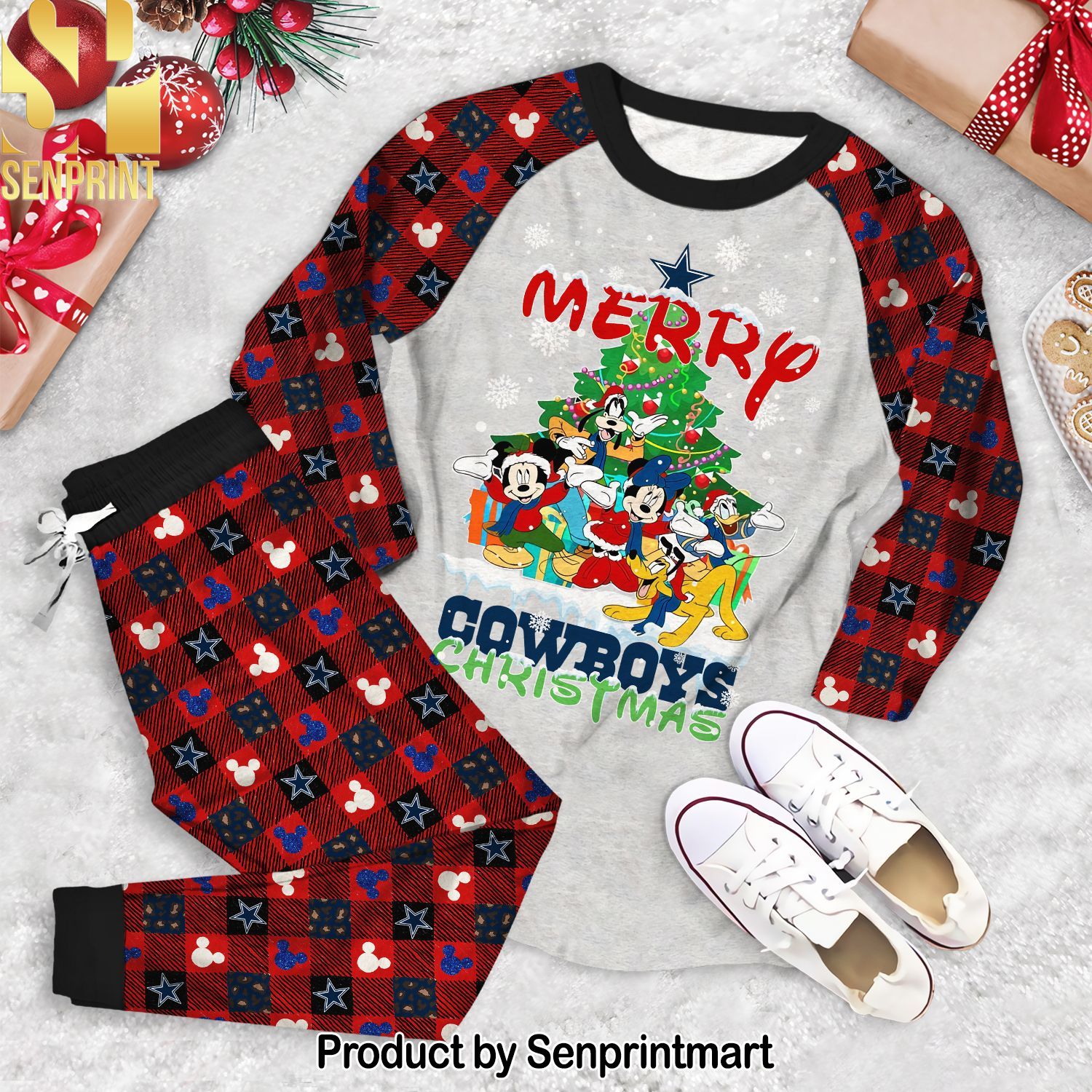 Merry Cowboys Christmas 3D All Over Print Pajamas Set