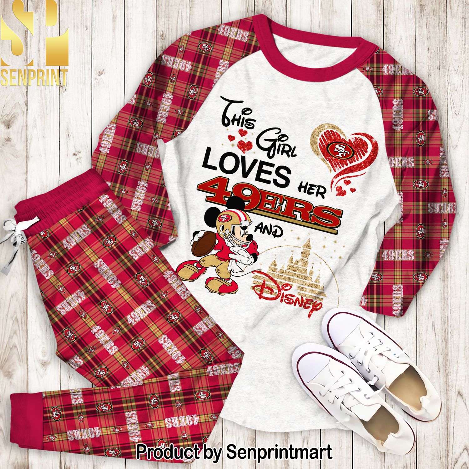 Mickey Mouse This Girl Loves Her San Francisco 49ers And Disney 3D Full Printed Pajamas Set