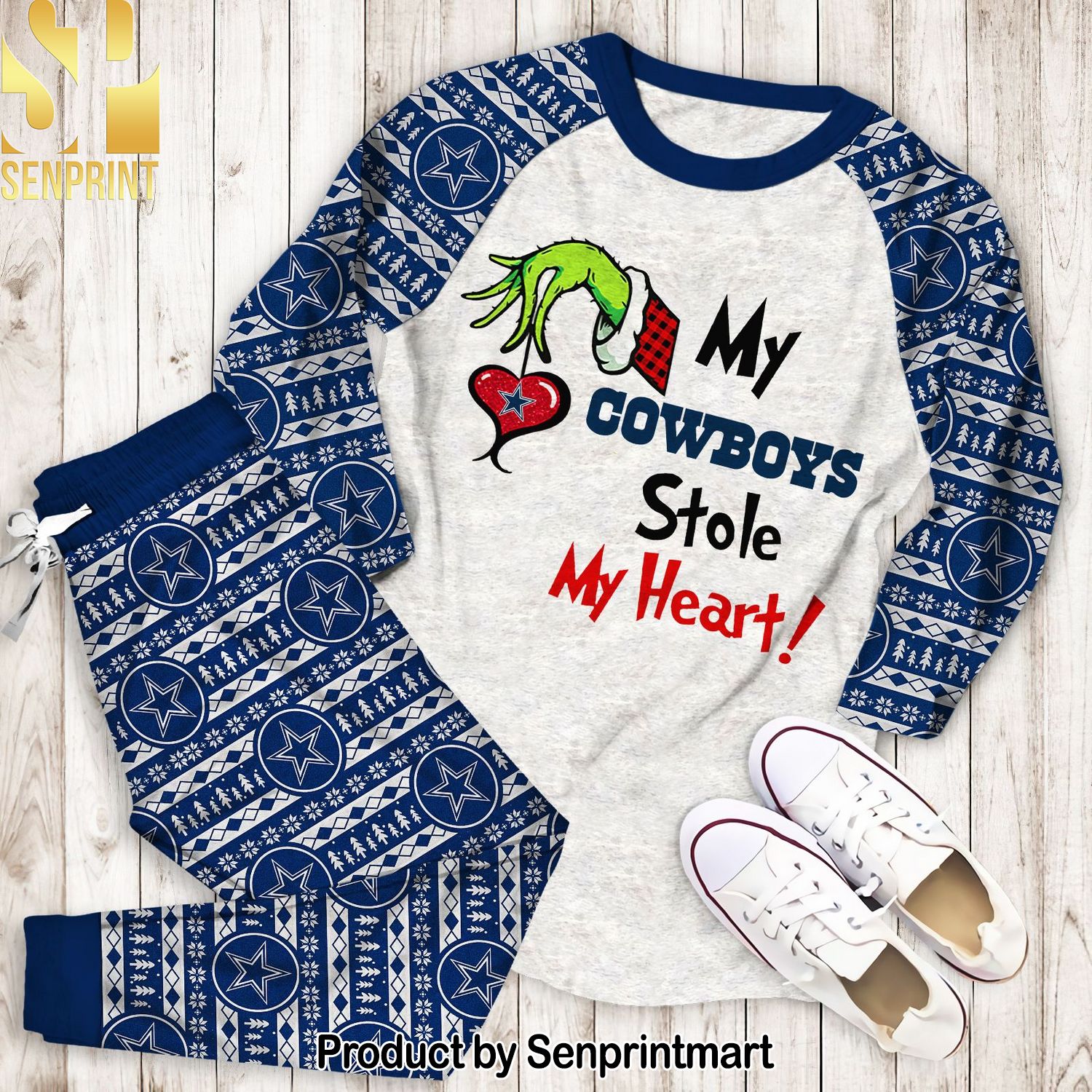 My Cowboys Stolent My Heart Full Printed Classic Pajamas Set