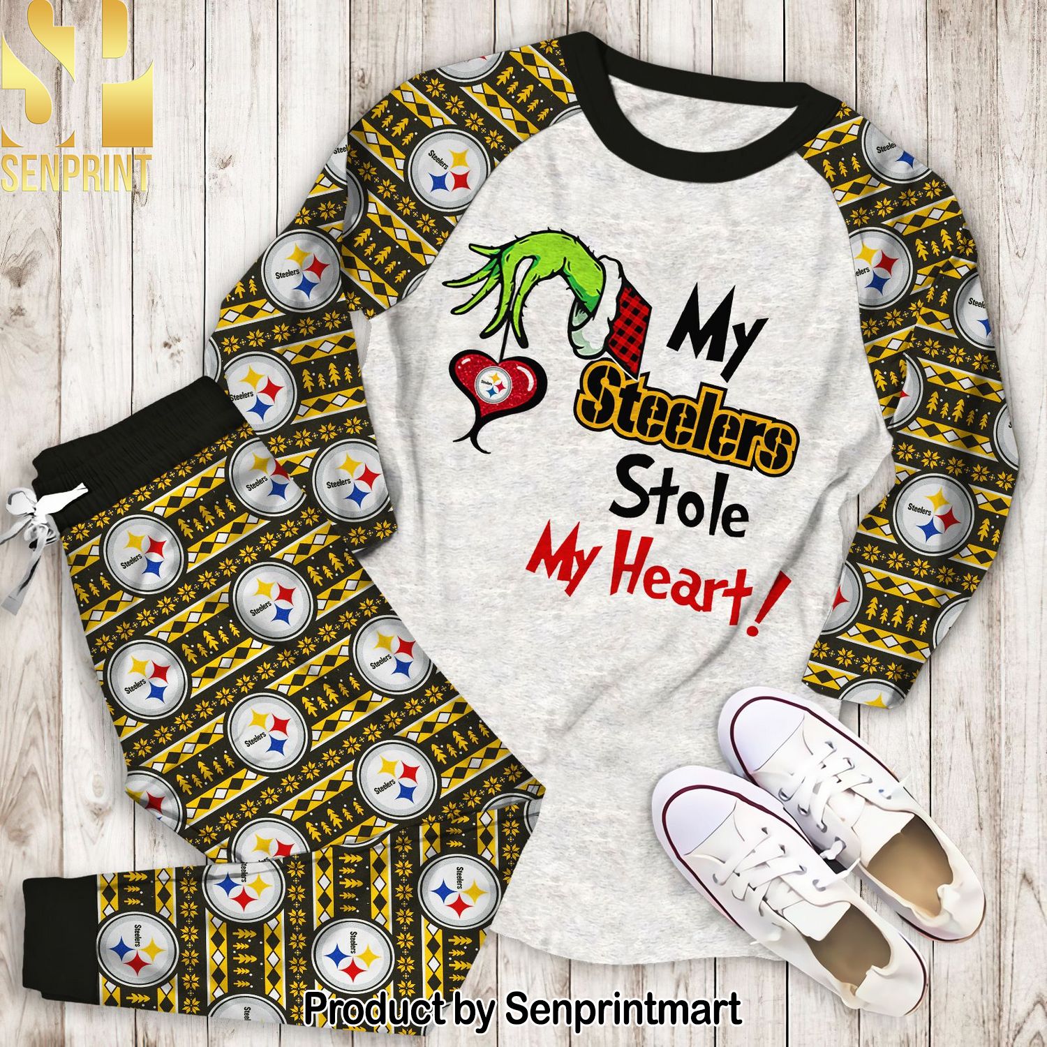 My Steelers Stolent My Heart Full Print Classic Pajamas Set