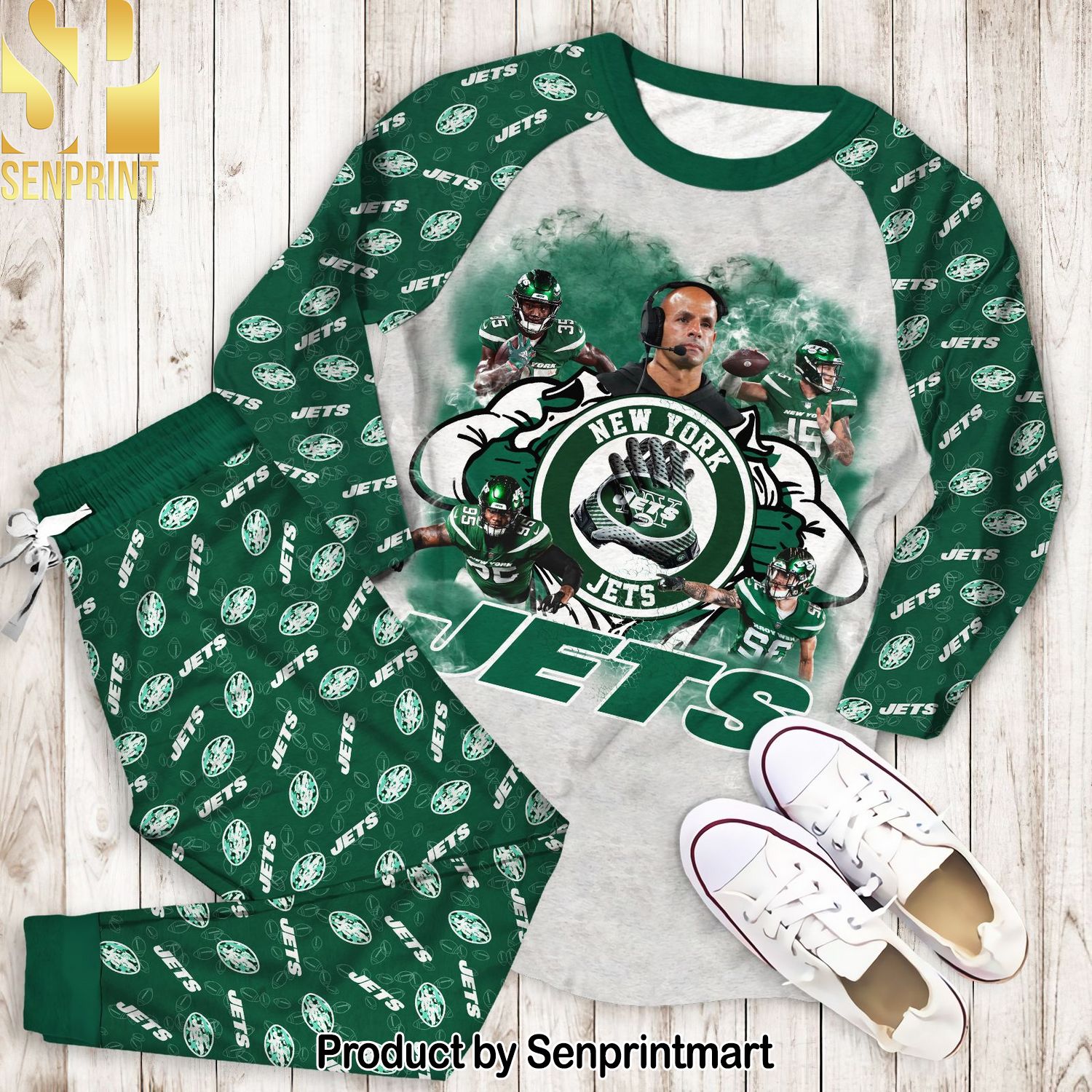 New York Jets Transfer Full Print Classic Pajamas Set