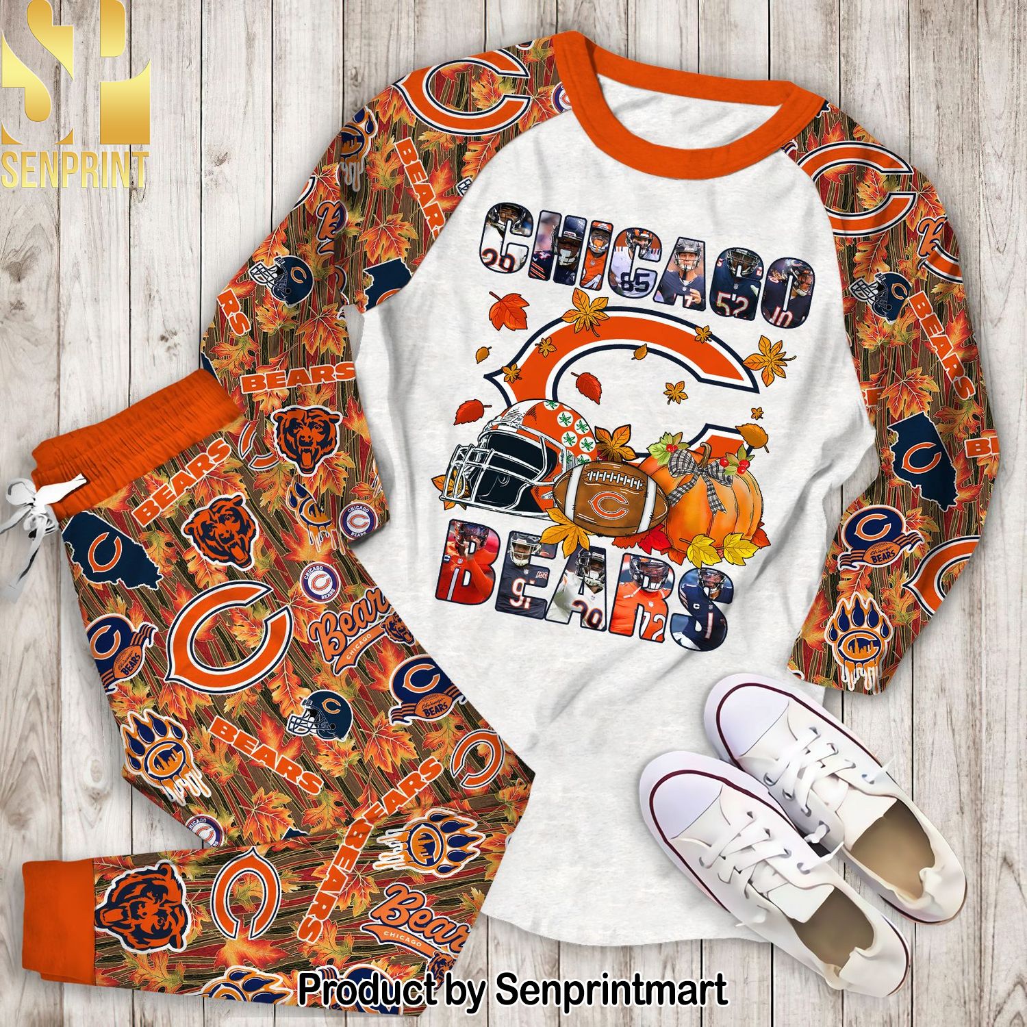 NFL Chicago Bears 3D All Over Printed Pajamas Set