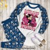 NFL New England Patriots Mickey Merry Christmas All Over Printed Classic Pajamas Set