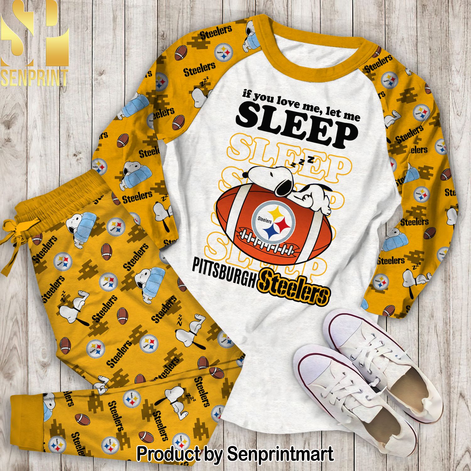 NFL Pittsburgh Steelers Snoppy Unisex Pajamas Set