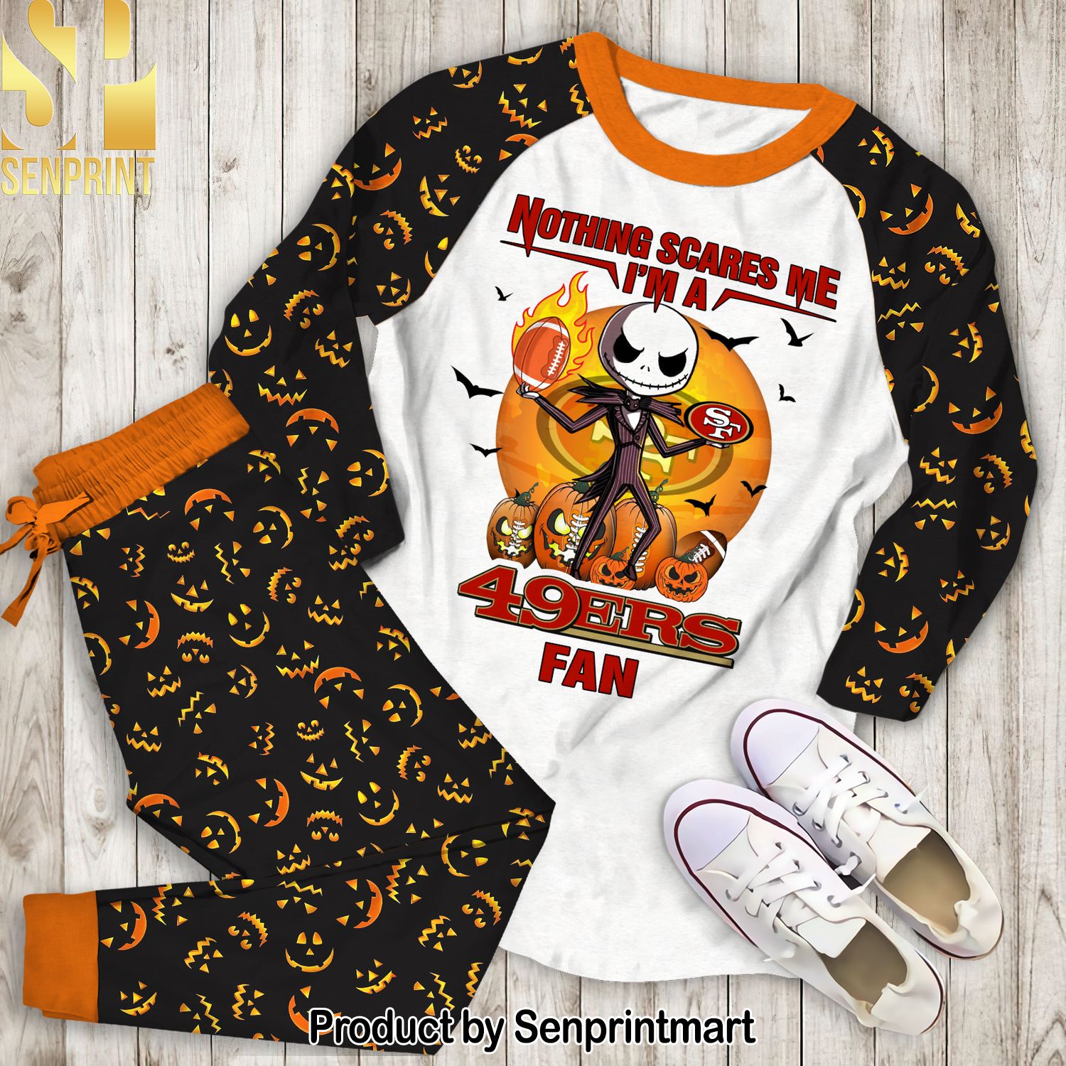 Nothing Scares Me I’m A 49ers Fan Classic All Over Print Pajamas Set