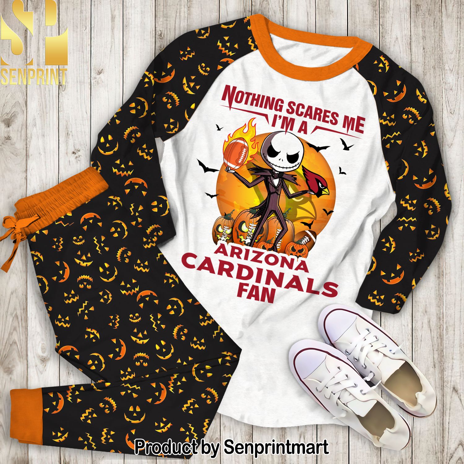 Nothing Scares Me I’m A Cardinals Fan 3D Full Printing Pajamas Set