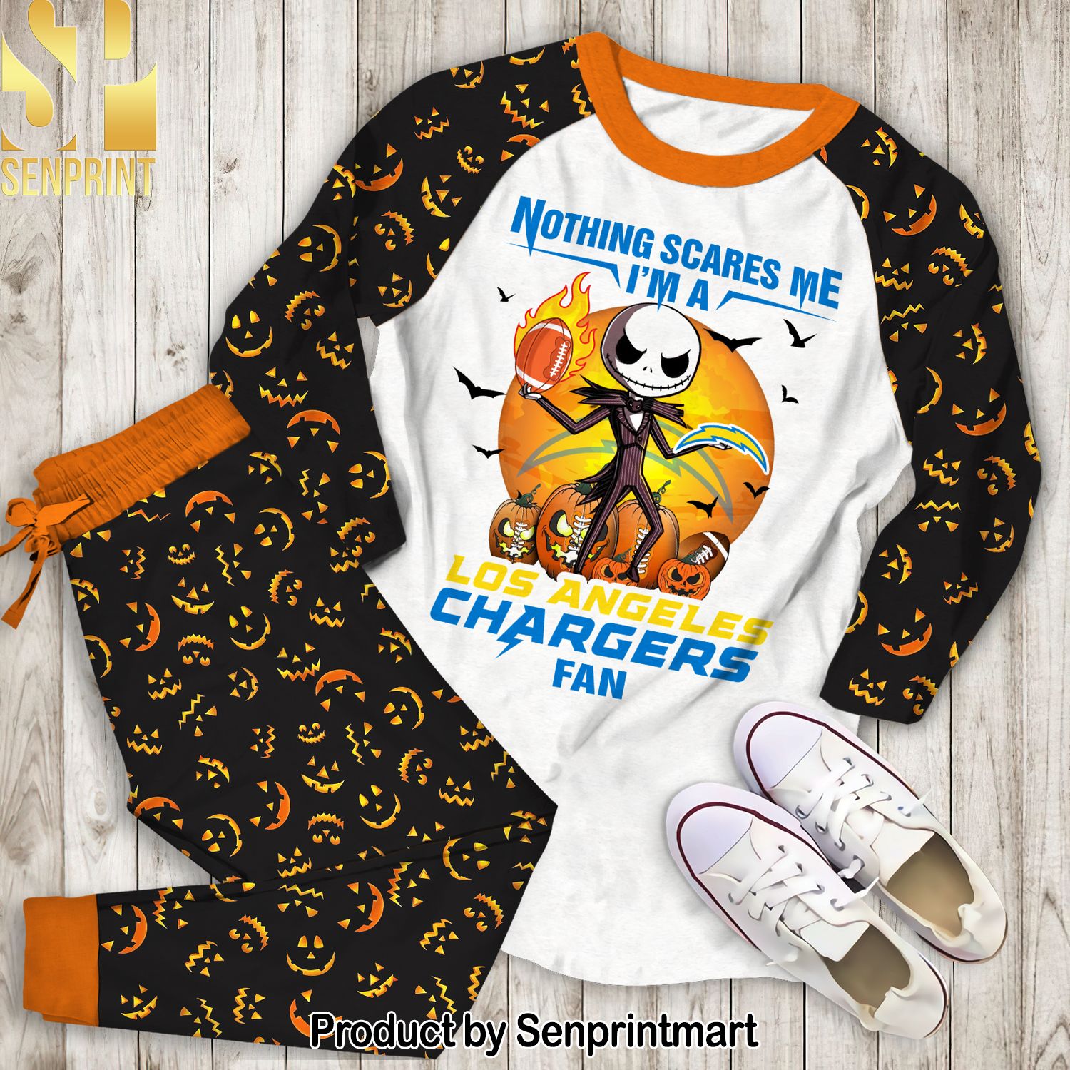 Nothing Scares Me I’m A Charers Fan Classic All Over Printed Pajamas Set