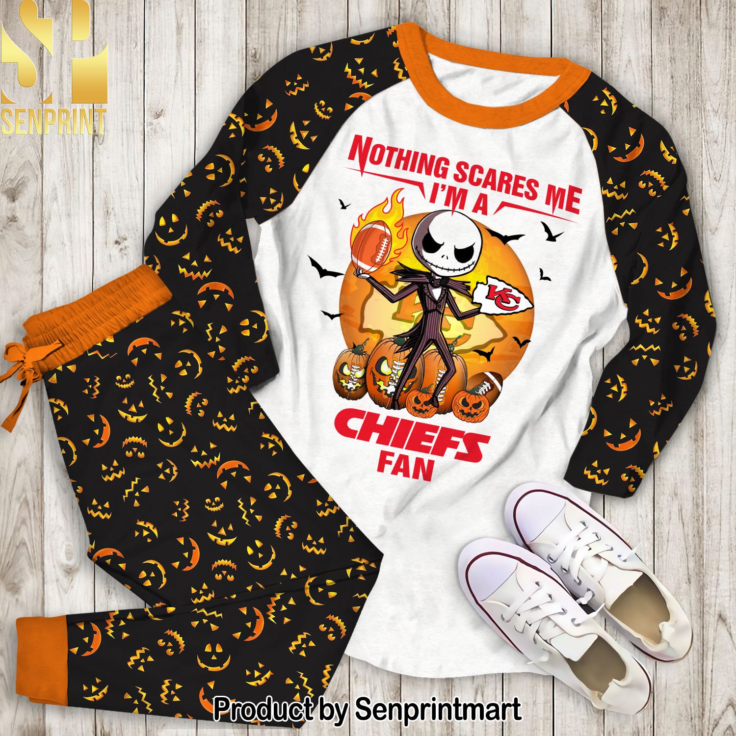 Nothing Scares Me I’m A Chiefs Fan All Over Print Unisex Pajamas Set