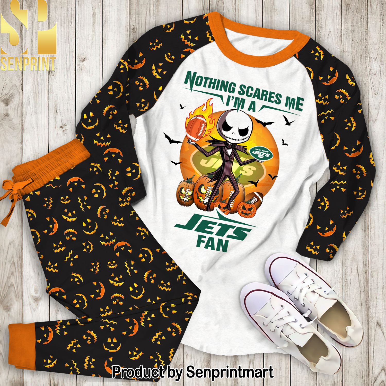 Nothing Scares Me I’m A Jets Fan Classic Pajamas Set