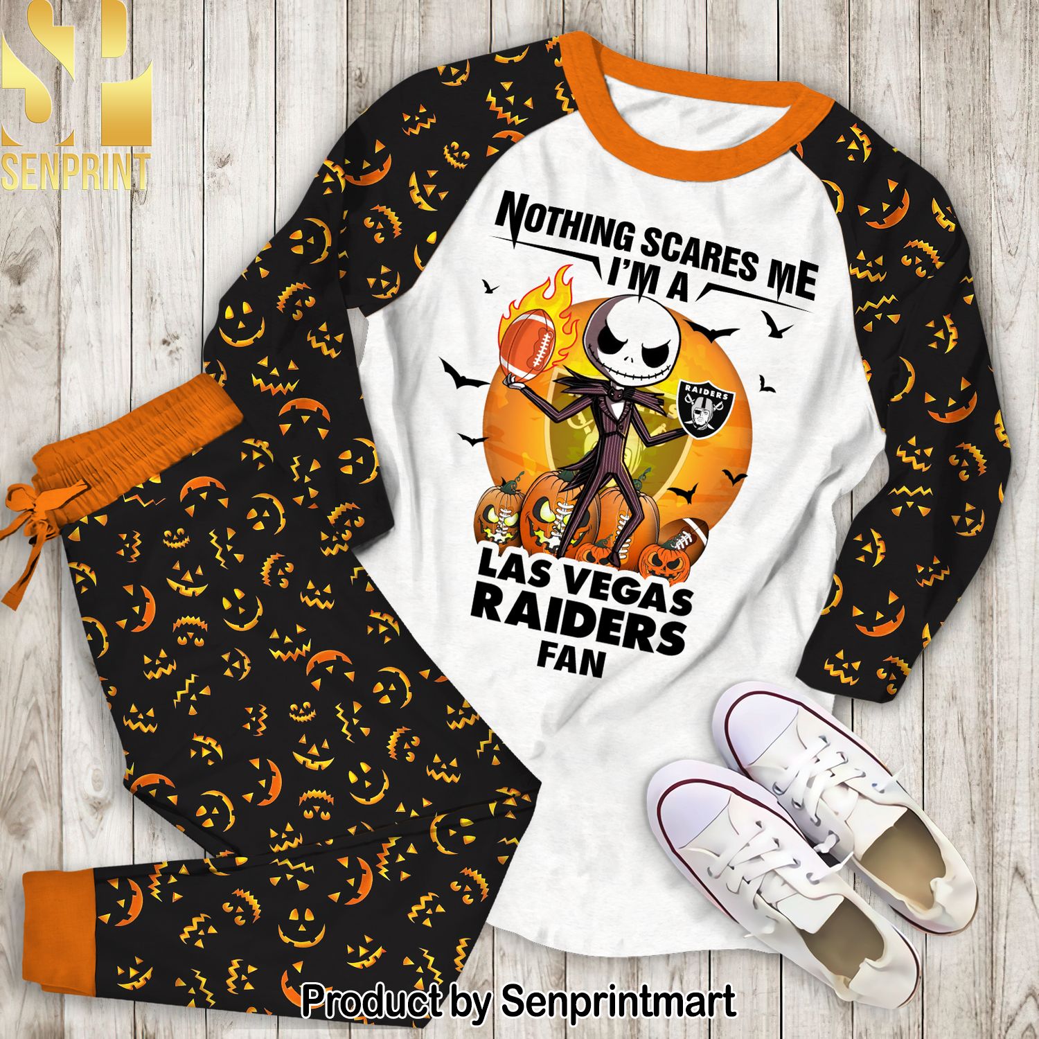 Nothing Scares Me I’m A Raiders Fan Classic Pajamas Set