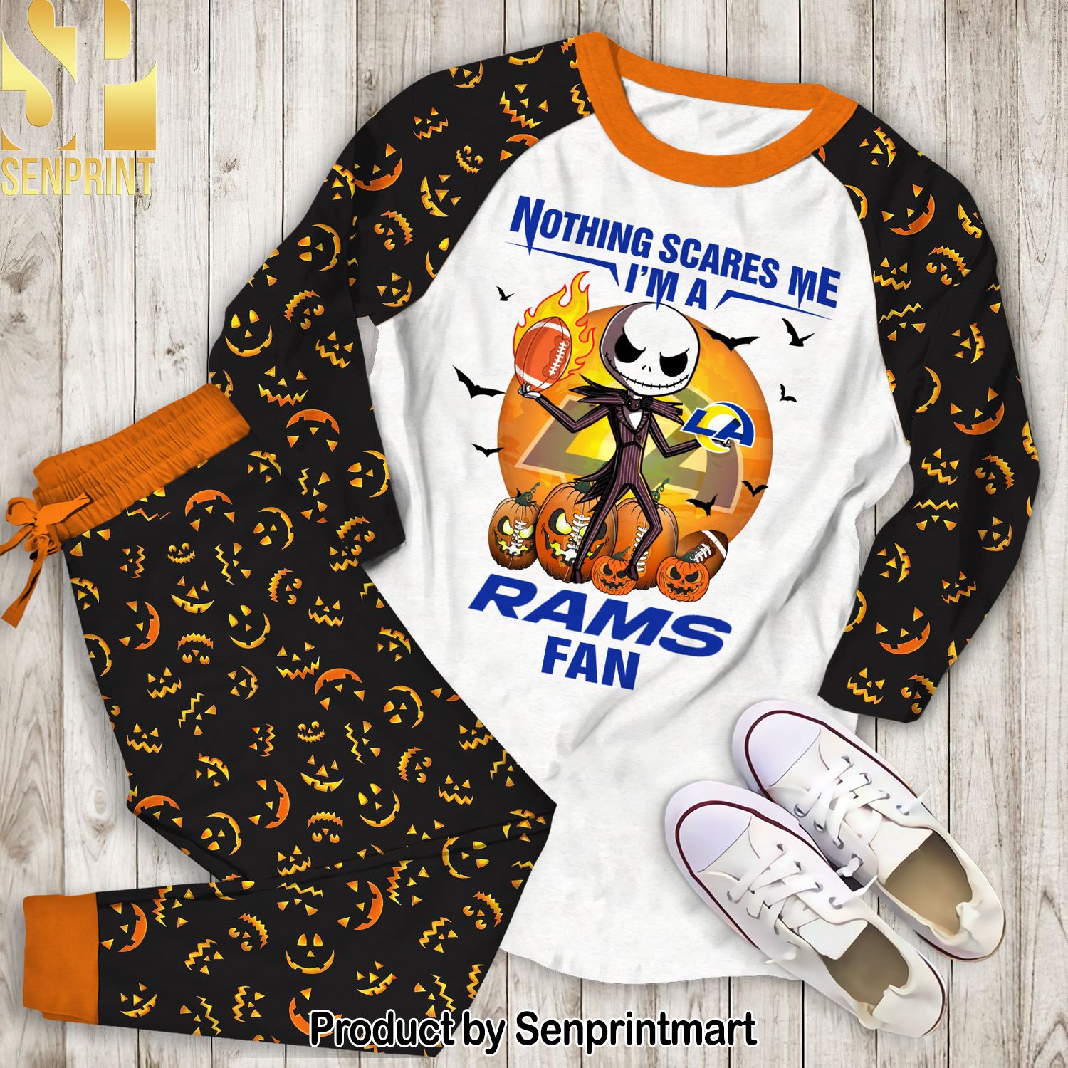 Nothing Scares Me I’m A Rams Fan All Over Printed Unisex Pajamas Set