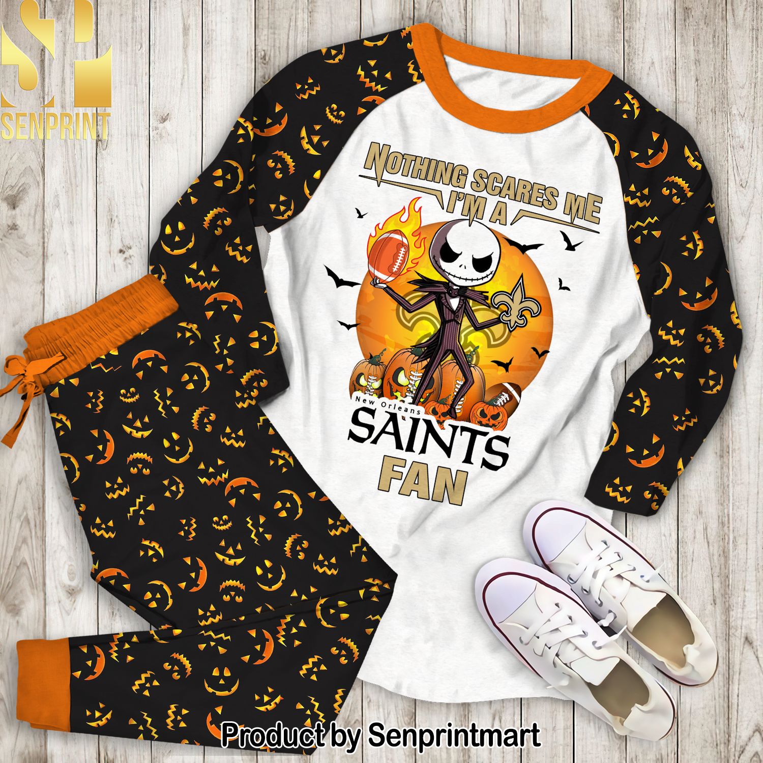 Nothing Scares Me I’m A Saints Fan 3D Full Printing Pajamas Set