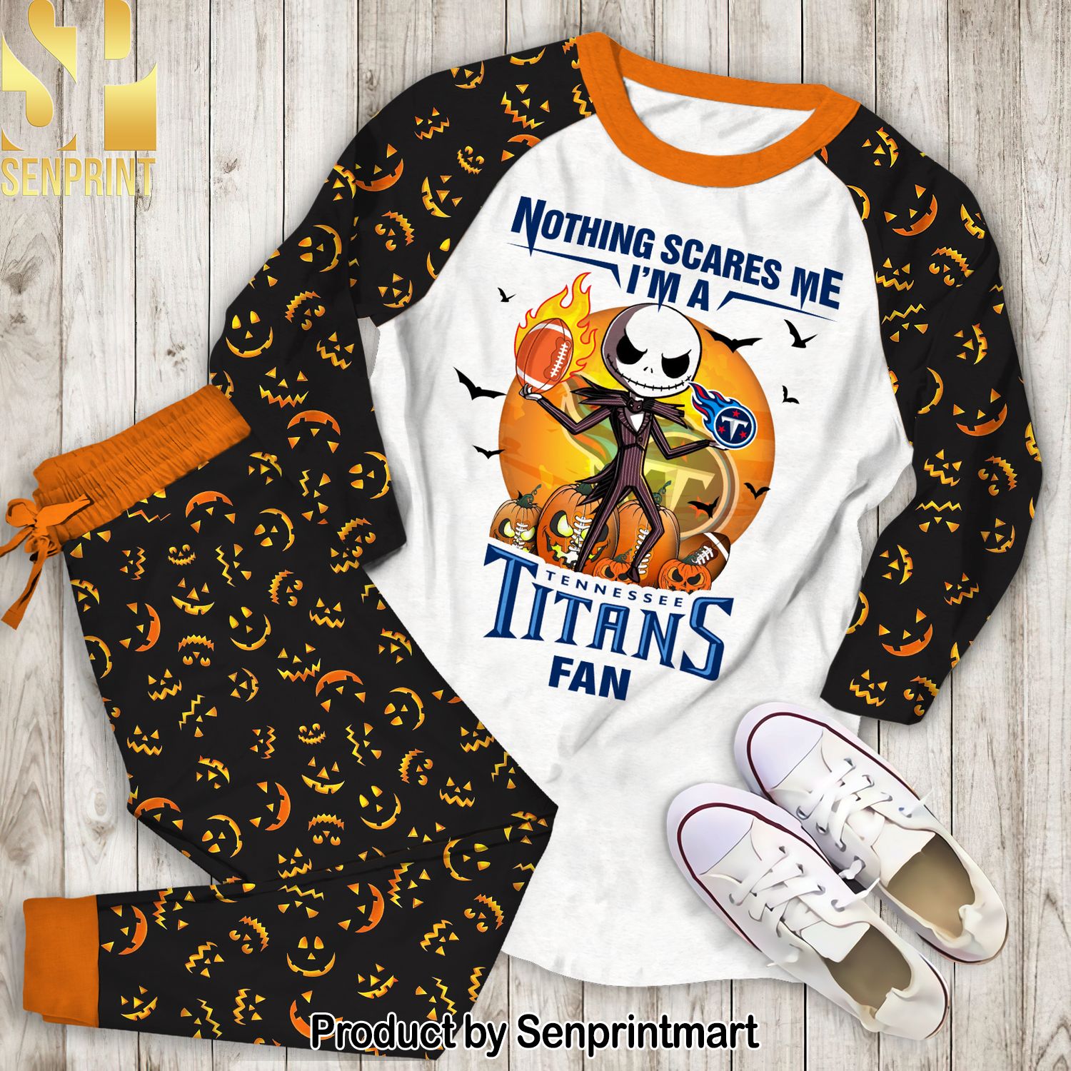Nothing Scares Me I’m A Titans Fan All Over Print Unisex Pajamas Set