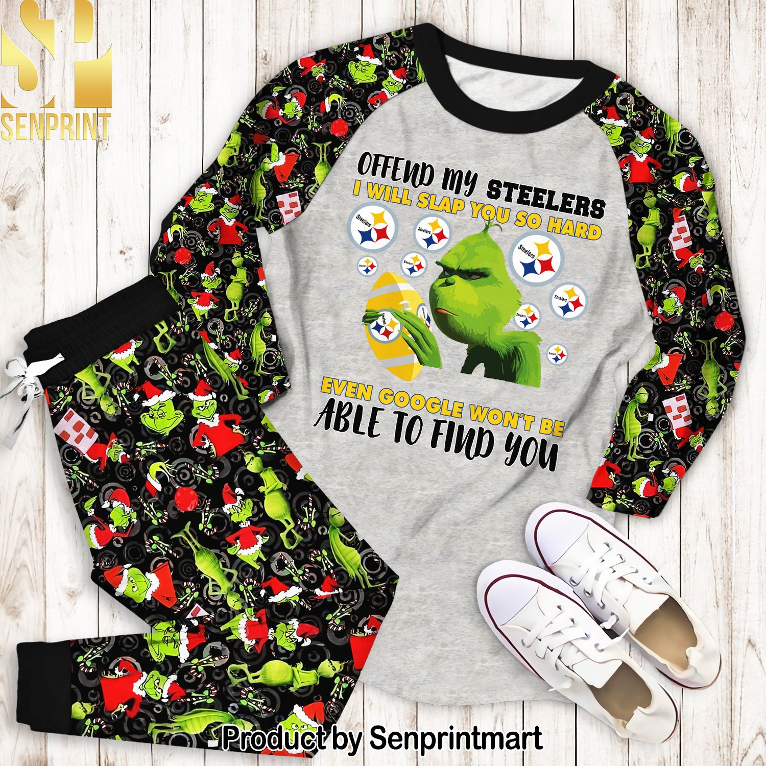 Offend My Pittsburgh Steelers I Will Slap You So Hard 3D Full Print Pajamas Set