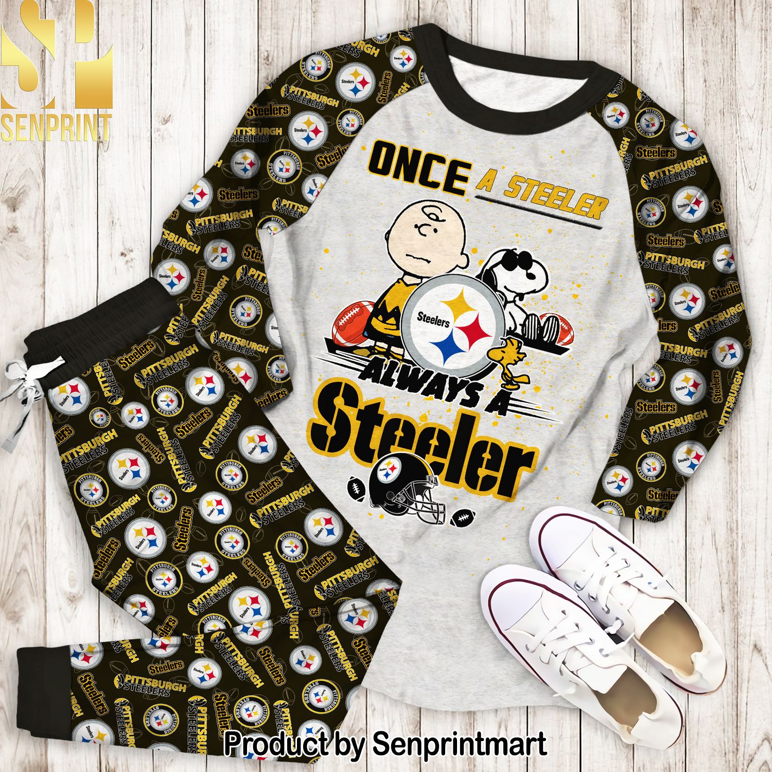 Once A Steeler Always A Steeler Full Printed Classic Pajamas Set