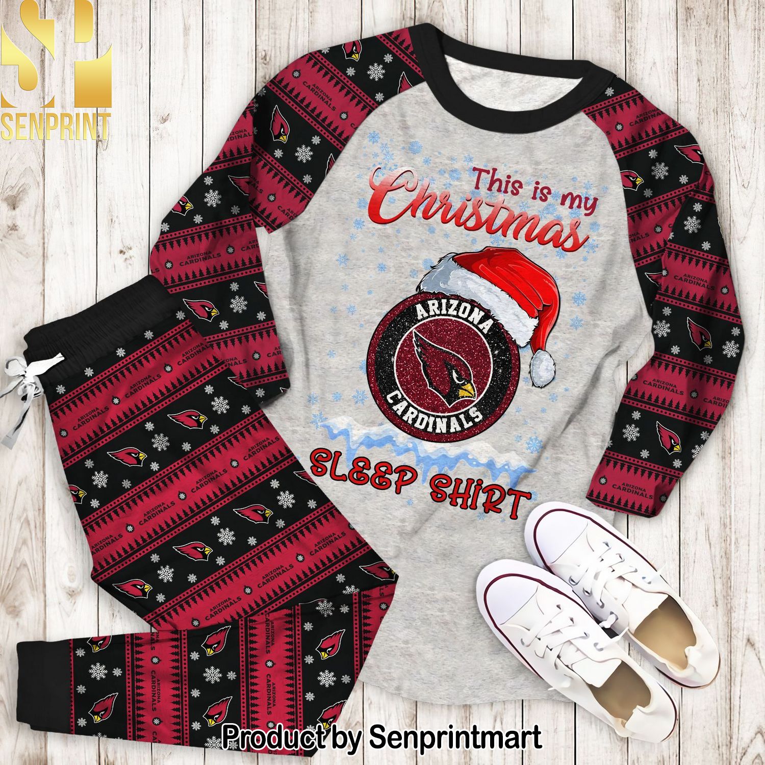 This is my Christmas Arizona Cardinals Full Print Unisex Pajamas Set