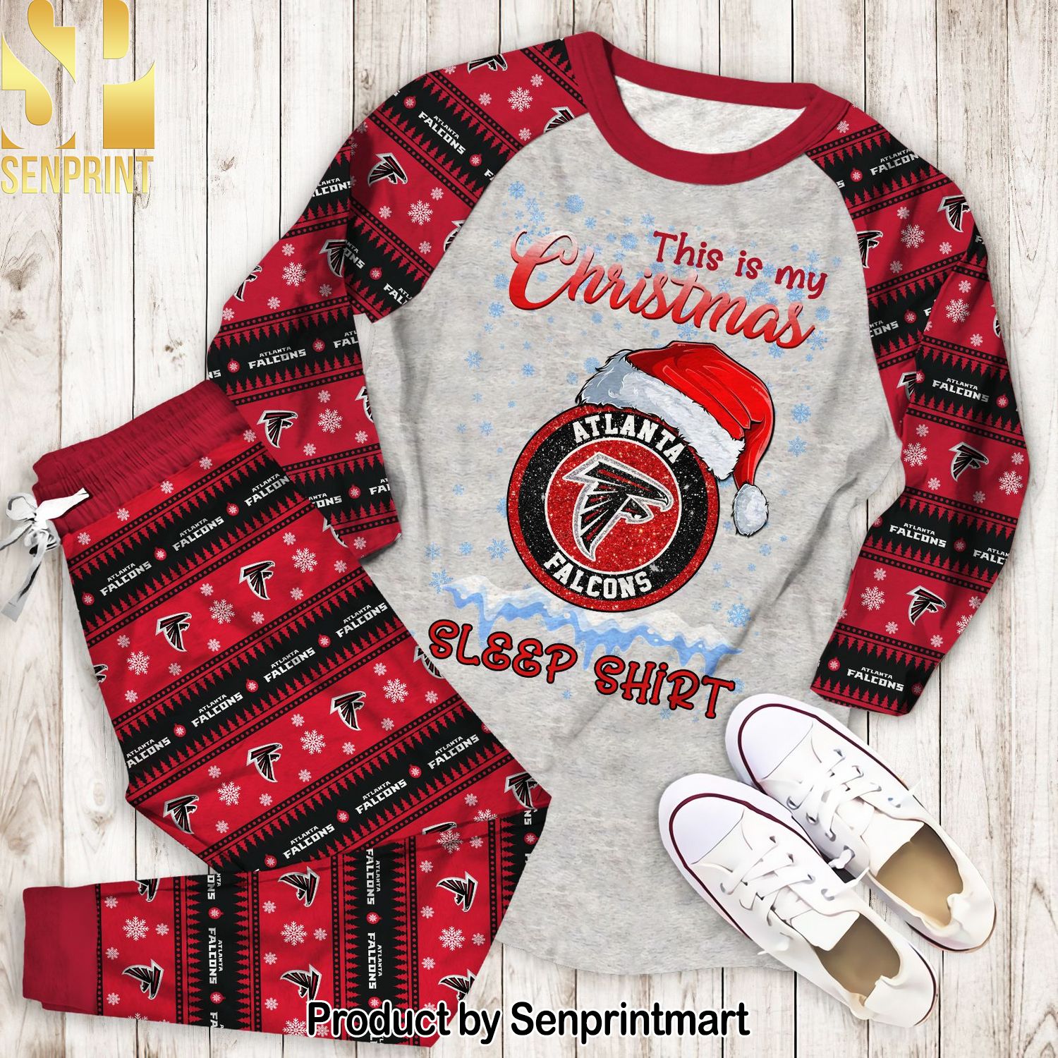 This is my Christmas Atlanta Falcons Full Print Unisex Pajamas Set