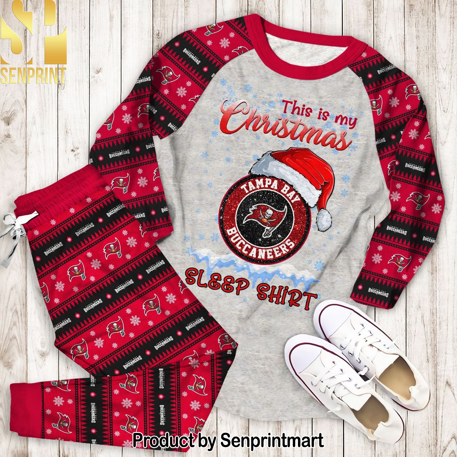 This is my Christmas Tampa Bay Buccaneers Full Printing Classic Pajamas Set